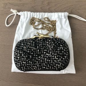 DVF B&W Tweed Clutch